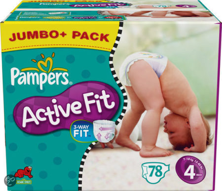 Afbeelding van Pampers Active Fit - Luiers Maat 4 - Jumbo Pack plus 78st