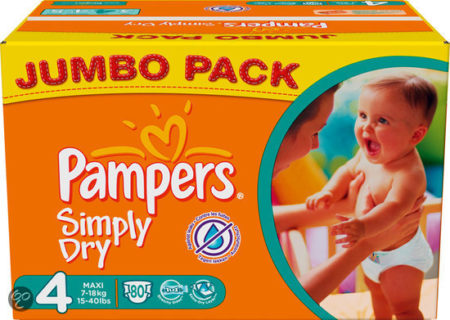 Afbeelding van Pampers Simply Dry - Luiers Maat 4 - Jumbo Pack 80st