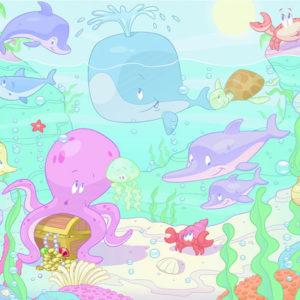 Afbeelding van Walltastic Posterbehang Baby Onderwater