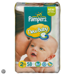 Afbeelding van Pampers New Baby - Luiers Maat 2 - mini dry max 58st