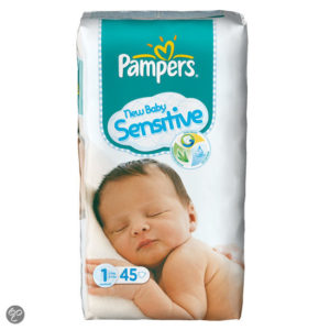 Afbeelding van Pampers New Baby Sensitive - Maat 1 Voordeelpak 45 st.