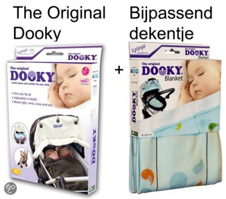 Afbeelding van Combi pack - Original Dooky + Blanket  - DOOKY Creme /  Dekentje Birdy -Creme