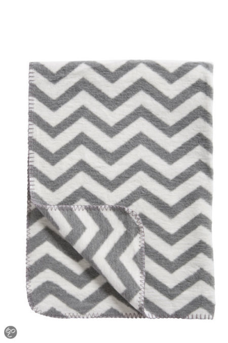 Afbeelding van Meyco katoenen deken Zigzag grijs 120x150 cm