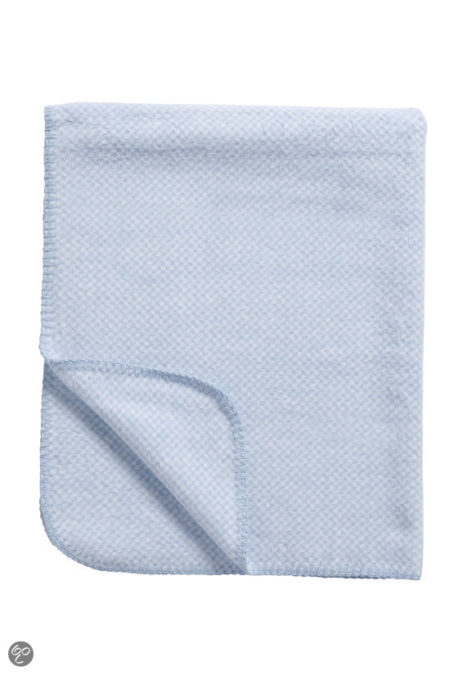Afbeelding van Meyco katoenen deken Stripy pepita blauw 120x150 cm