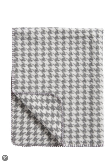 Afbeelding van Meyco katoenen deken Pied-de-Poule antraciet 120x150 cm