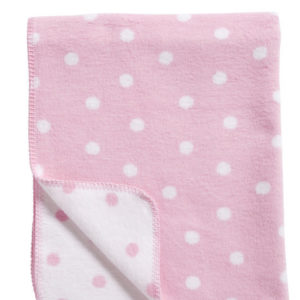 Afbeelding van Meyco katoenen deken Stip roze/wit 75x100 cm