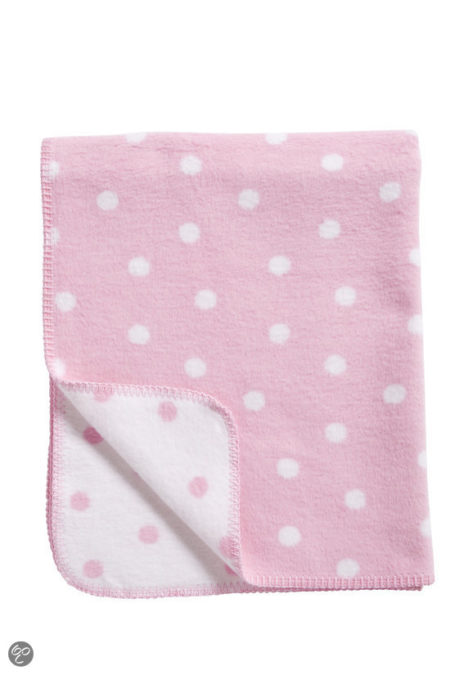 Afbeelding van Meyco katoenen deken Stip roze/wit 75x100 cm