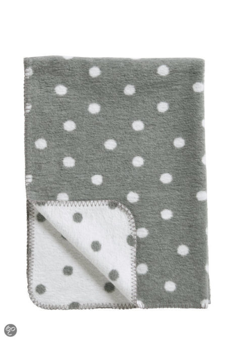 Afbeelding van Meyco katoenen deken Stip grijs/wit 75x100 cm