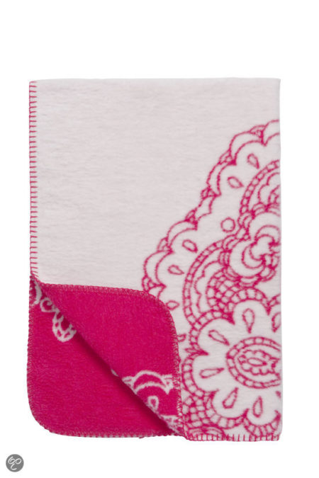 Afbeelding van Meyco katoenen deken Lace framboos/roze 120x150 cm