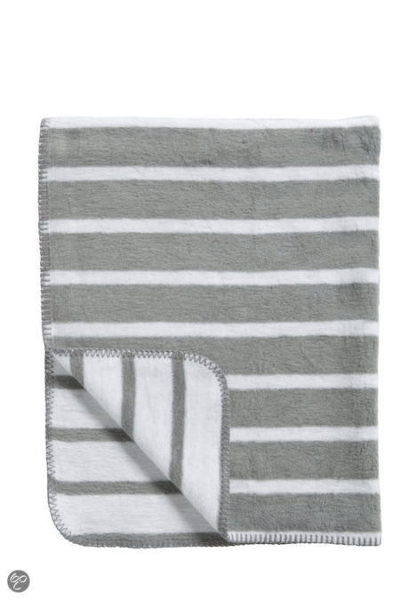 Afbeelding van Meyco katoenen deken Trixi grijs/wit 120x150 cm