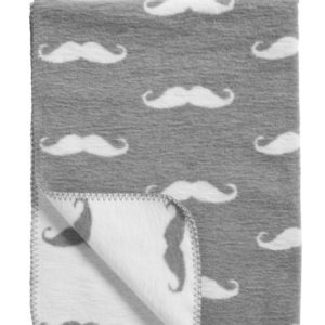 Afbeelding van Meyco katoenen deken Moustache grijs 75x100 cm