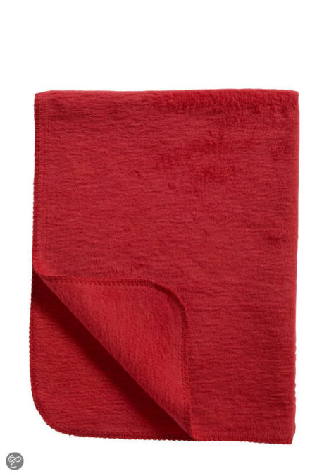 Afbeelding van Meyco katoenen deken uni rood 120x150 cm