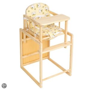 Afbeelding van Kinderstoel stoel kinderen kinder kleinekinderstoel babystoel hout + tafel geel 401323