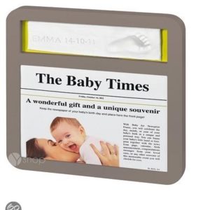 Afbeelding van Baby Art - News Print Frame - Taupe & Lime