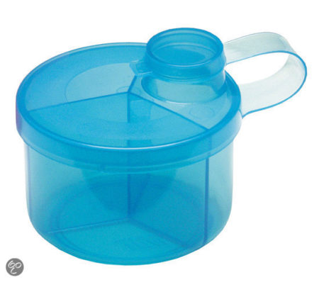 Afbeelding van Jippie's - 3-vaks Melkpoedercontainer - Blauw transparant