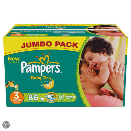 Afbeelding van Pampers Baby Dry - Luiers Maat 3 - Jumbo box plus 86st
