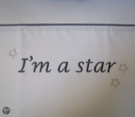 Afbeelding van Funnies Wit Laken Wieg -I'm a star- Grijs