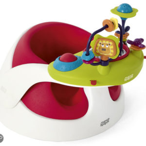 Afbeelding van Baby Snug Red met tafelblad en speeltjes
