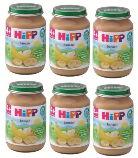Afbeelding van HiPP Bio fruit 4m - Banaan met Appel - 6 stuks 190gr