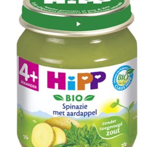 Afbeelding van HiPP Bio mlt. 4m - Spinazie met Aardappel - 6 stuks 125 gr