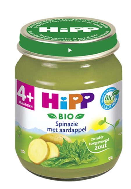 Afbeelding van HiPP Bio mlt. 4m - Spinazie met Aardappel - 6 stuks 125 gr