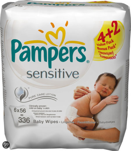 Afbeelding van Pampers Sensitive - Babydoekjes - 6 x 56 stuks