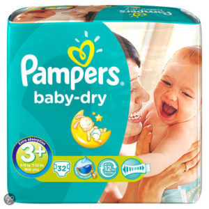 Afbeelding van Pampers Baby Dry - Maat 3+ Midpak 32 stuks
