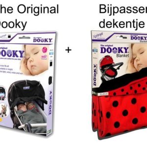 Afbeelding van Original Dooky + Blanket combi pack - DOOKY Zwart + Dekentje Zwart - Ladybug
