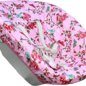 Afbeelding van Geplastificeerde hoes Ukje voor Newborn set Stokke Tripp Trapp - Roze met vogels en vlinders