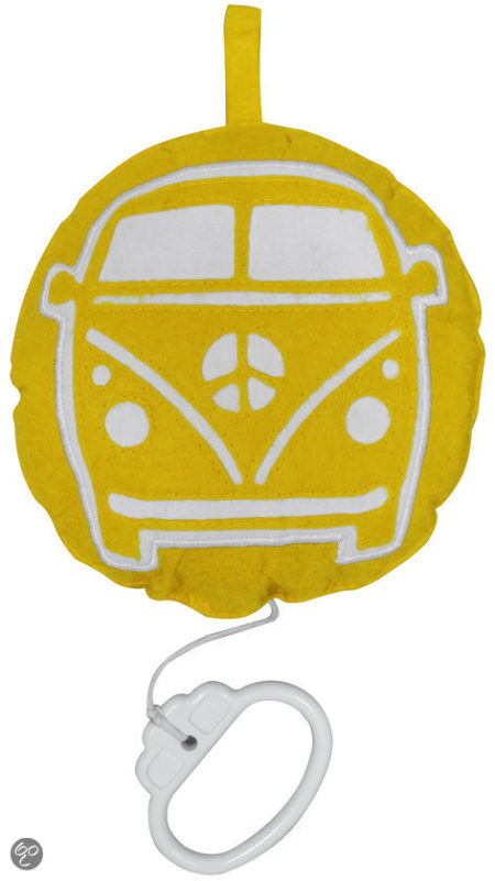 Afbeelding van Taftan - Muziekdoosje - Busje - diameter 12 cm. - geel