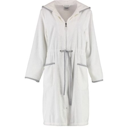 Afbeelding van Cawö korte dames badjas badstof met rits wit  maat 36