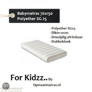 Afbeelding van For Kidzz..Babymatras 70x150x10cm polyether driezijdige rits