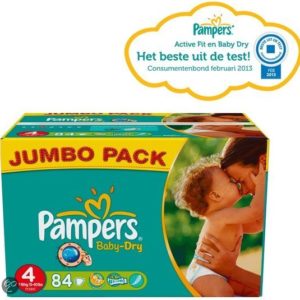 Afbeelding van Pampers Baby Dry - Luiers Maat 4 - Jumbo Pack plus 84st