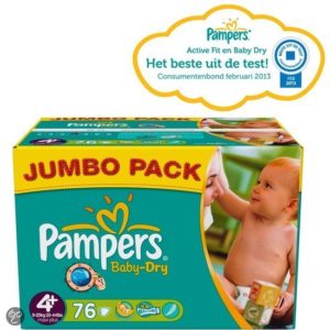 Afbeelding van Pampers Baby Dry - Luiers Maat 4+ - Jumbo Pack plus 76st
