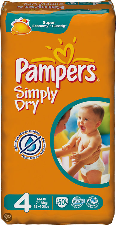 Onderhoud Vaak gesproken Heup Pampers Simply Dry - Luiers Maat 4 - Voordeelpak 50st - Zwanger en Ouder  Shop