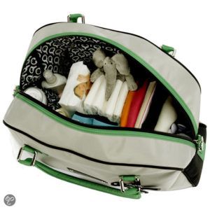 Afbeelding van Little Company - Today PopUp Shoulder Bag Round Luiertas - Groen/Zwart