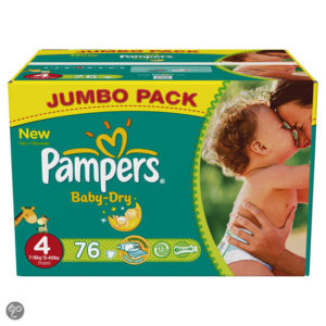 Afbeelding van Pampers Baby Dry - Luiers Maat 4 - Jumbo box plus 76st