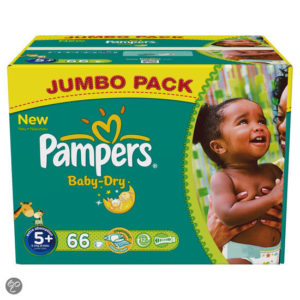 Afbeelding van Pampers Baby Dry - Luiers Maat 5+ - Jumbo box plus 66st