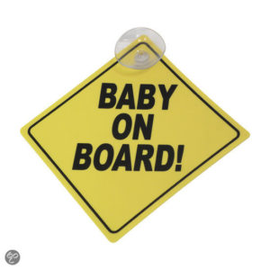 Afbeelding van Carpoint - Baby on Board sign met zuignap - Geel