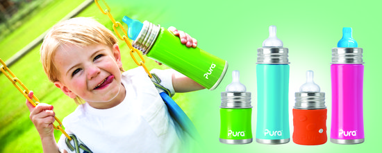 Afbeelding van Pura Kiki infant bottle 5oz (silicone natural vent nipple - speen), Lavendel