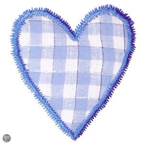 Afbeelding van Taftan - Dekbedovertrek hartjes - 100 x 135 cm - ruit lichtblauw