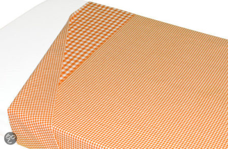 Afbeelding van Taftan Ruit Klein Omslag - Lakentje 120x150 cm - Oranje