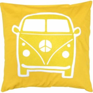 Afbeelding van decoratief kussen busje geel