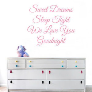 Afbeelding van Stickythings Muurtekst Sweetdreams sleeptight Roze Mat