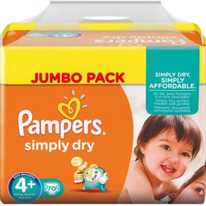 Afbeelding van Pampers Simply Dry - Maat 4+ Jumbo Box 70 luiers