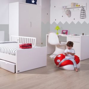 Afbeelding van Childwood poef paddestoel - expandable zacht kinder zitkussen in de kleur rood