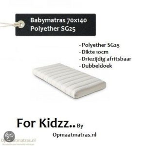 Afbeelding van For Kidzz.. Babymatras 70x140 x10cm - polyether driezijdige rits