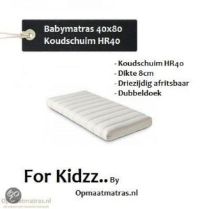 Afbeelding van For Kidzz.. Babymatras 40x80 x8cm - koudschuim driezijdige rits