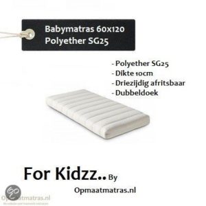 Afbeelding van For Kidzz.. Babymatras 60x120 x10cm - polyether driezijdige rits