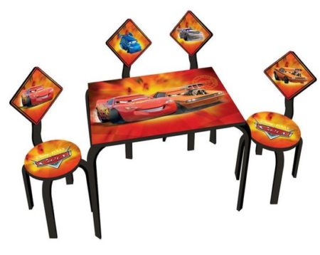 Afbeelding van Tafel met 4 stoeltjes Cars